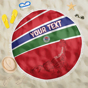Custom Gambia Football Beach Blanket Scorpions Never Die