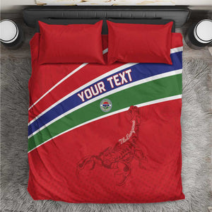 Custom Gambia Football Bedding Set Scorpions Never Die