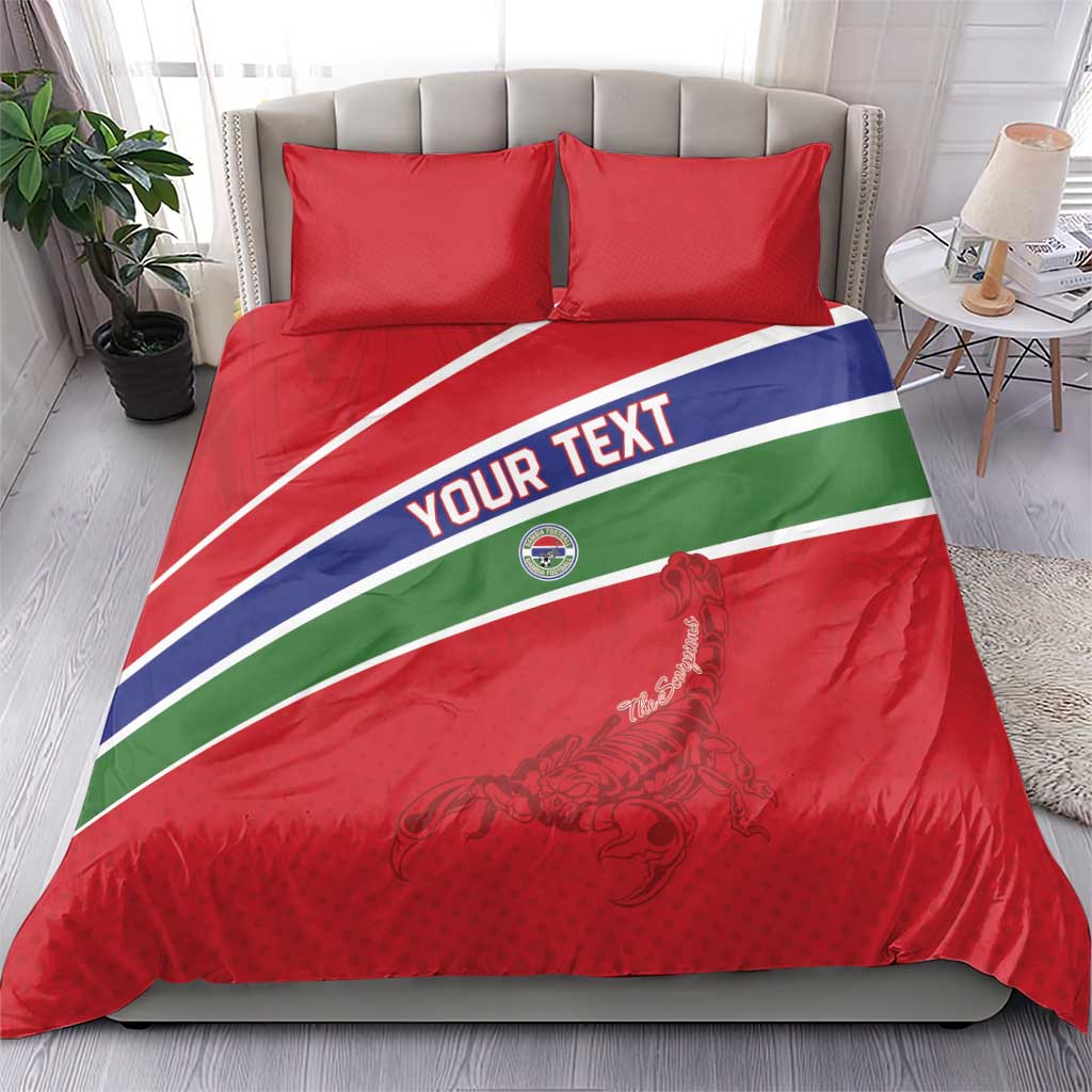 Custom Gambia Football Bedding Set Scorpions Never Die