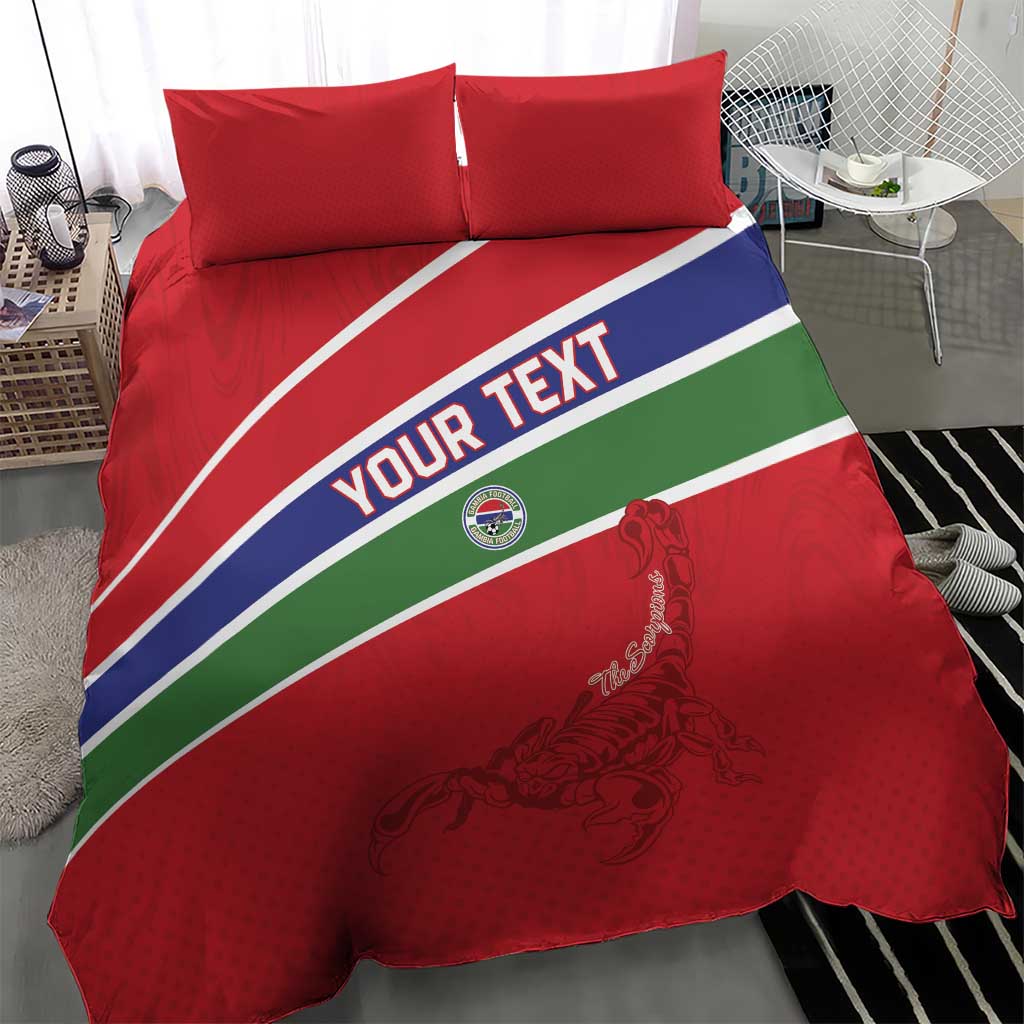 Custom Gambia Football Bedding Set Scorpions Never Die