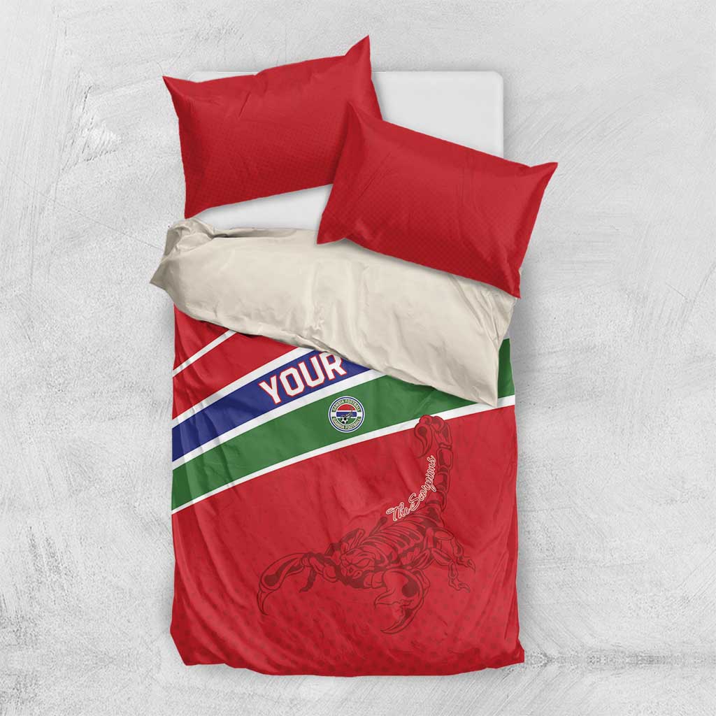 Custom Gambia Football Bedding Set Scorpions Never Die