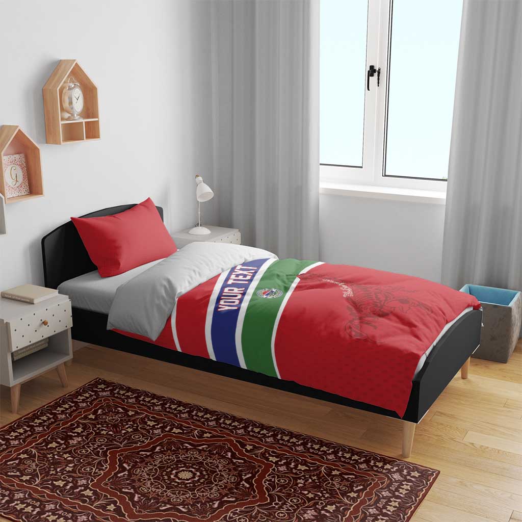 Custom Gambia Football Bedding Set Scorpions Never Die