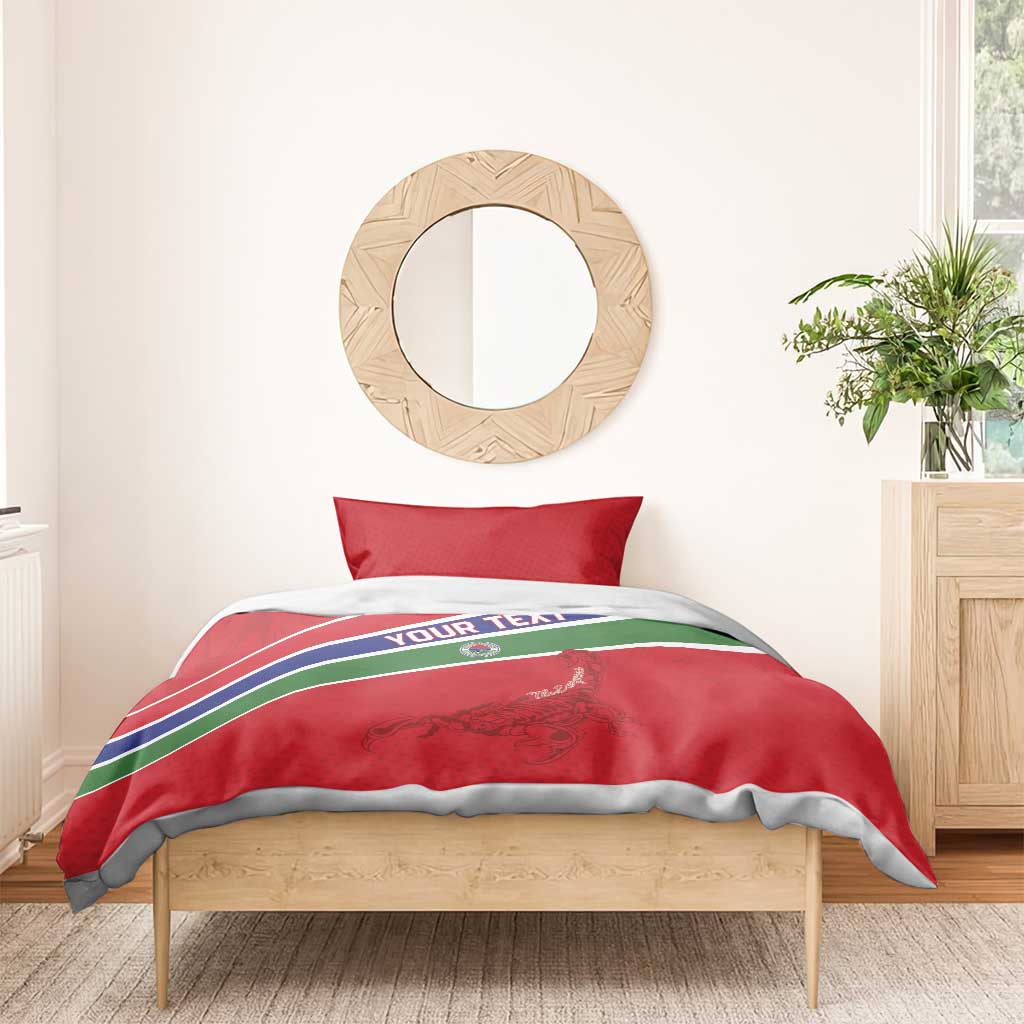 Custom Gambia Football Bedding Set Scorpions Never Die