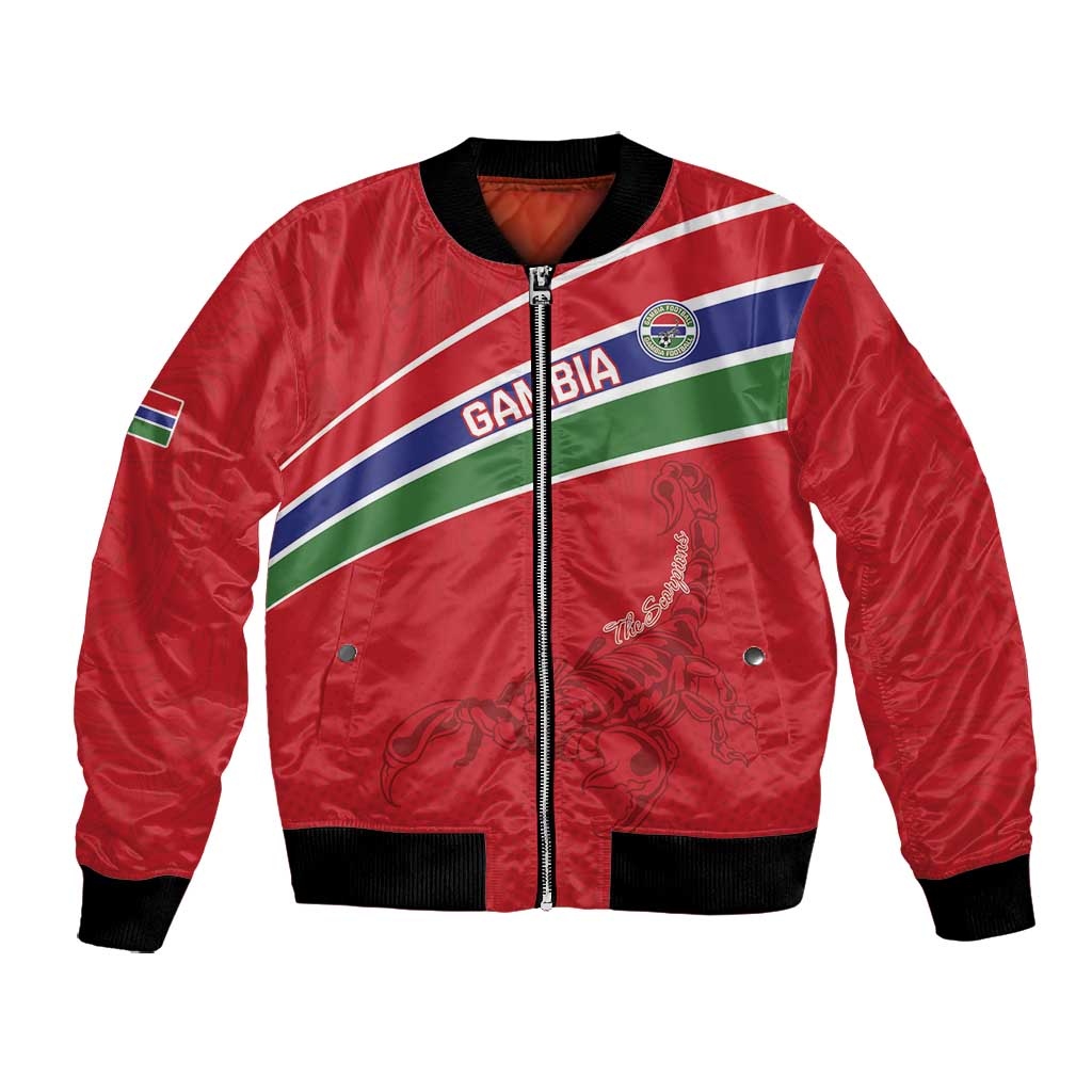 Custom Gambia Football Bomber Jacket Scorpions Never Die