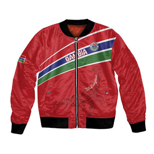 Custom Gambia Football Bomber Jacket Scorpions Never Die