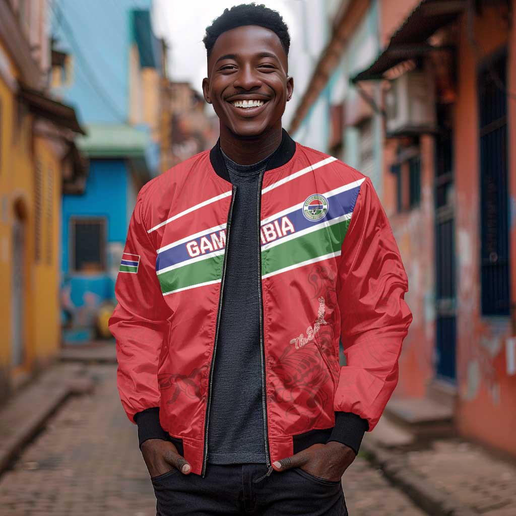 Custom Gambia Football Bomber Jacket Scorpions Never Die