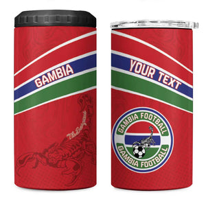 Custom Gambia Football 4 in 1 Can Cooler Tumbler Scorpions Never Die