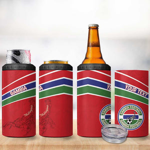 Custom Gambia Football 4 in 1 Can Cooler Tumbler Scorpions Never Die