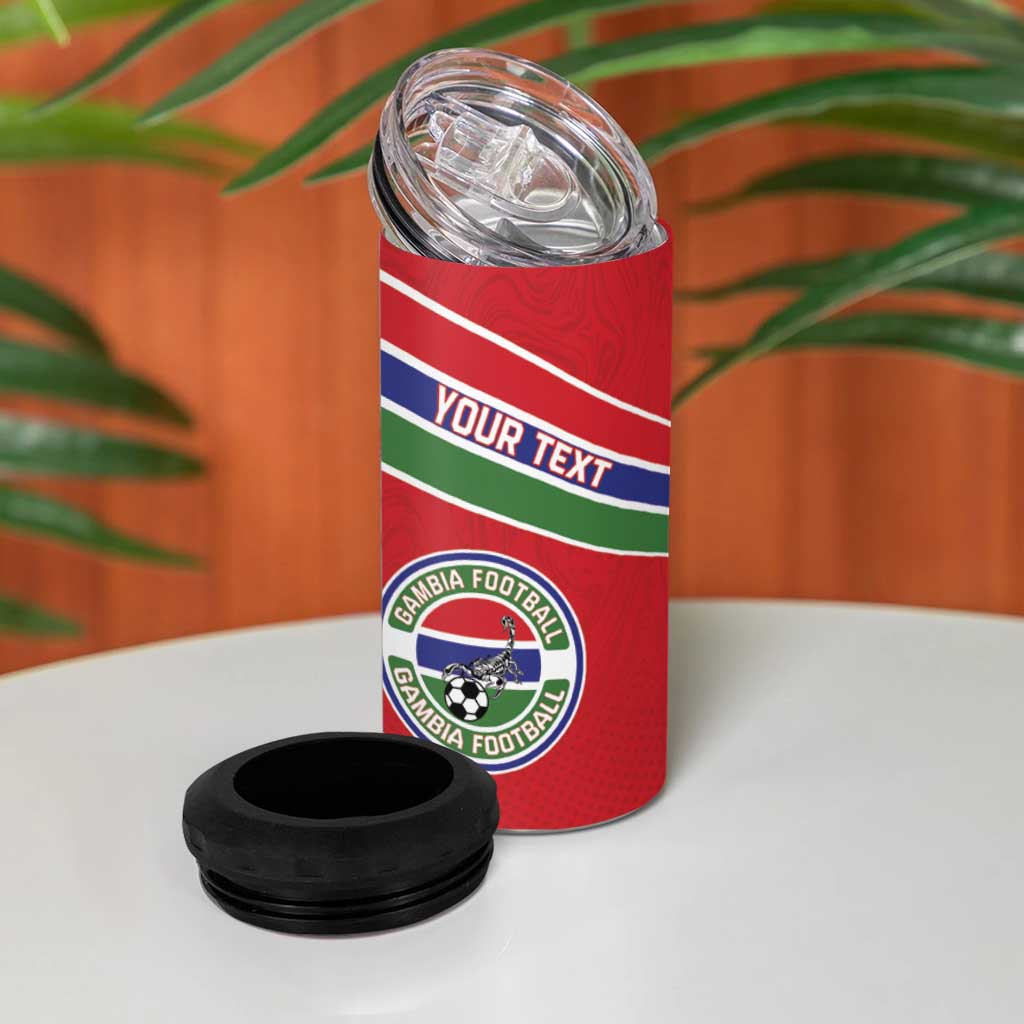 Custom Gambia Football 4 in 1 Can Cooler Tumbler Scorpions Never Die
