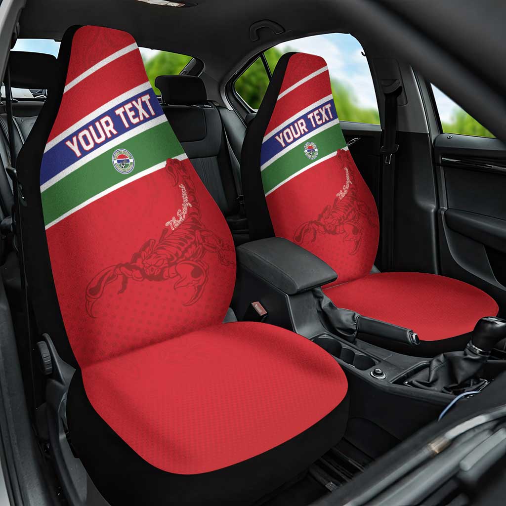 Custom Gambia Football Car Seat Cover Scorpions Never Die