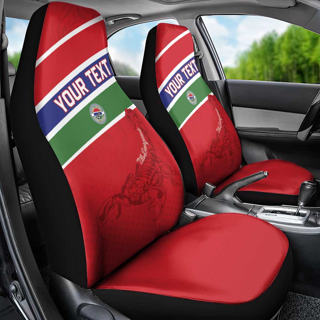 Custom Gambia Football Car Seat Cover Scorpions Never Die