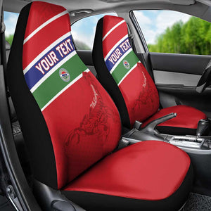 Custom Gambia Football Car Seat Cover Scorpions Never Die