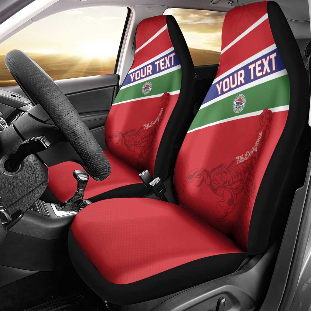 Custom Gambia Football Car Seat Cover Scorpions Never Die