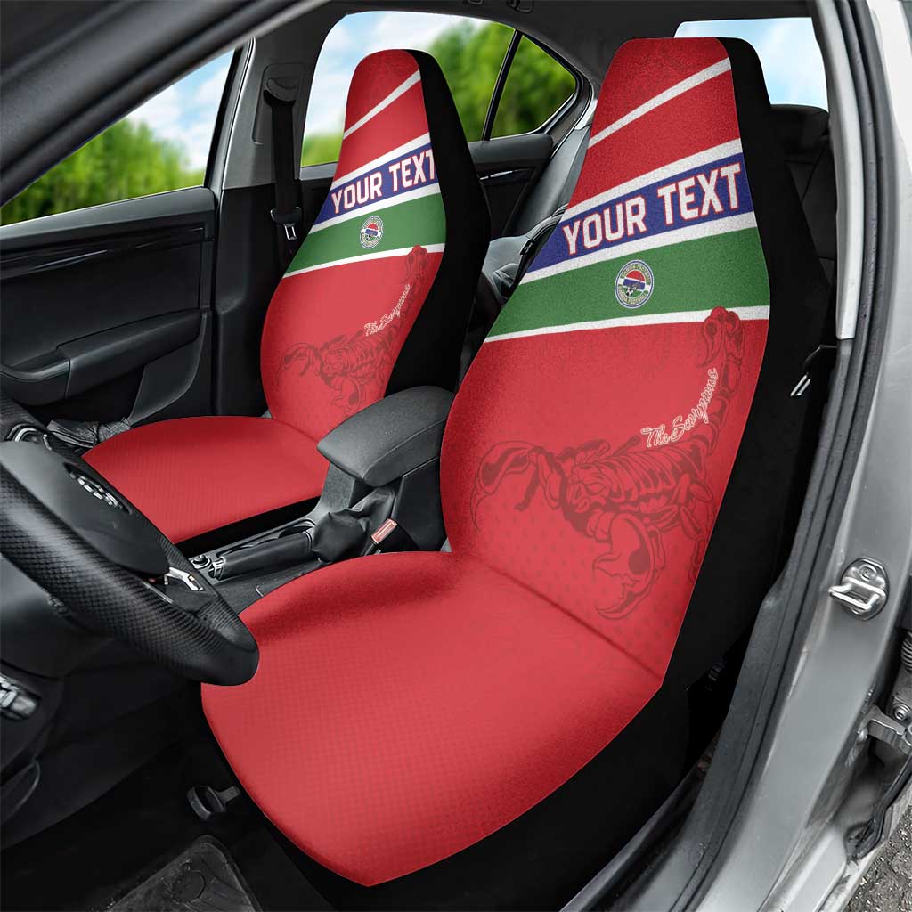 Custom Gambia Football Car Seat Cover Scorpions Never Die