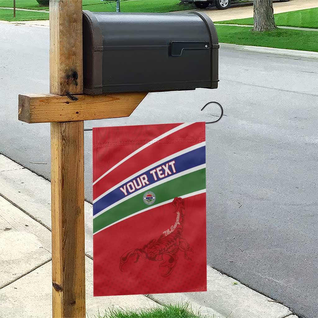 Custom Gambia Football Garden Flag Scorpions Never Die