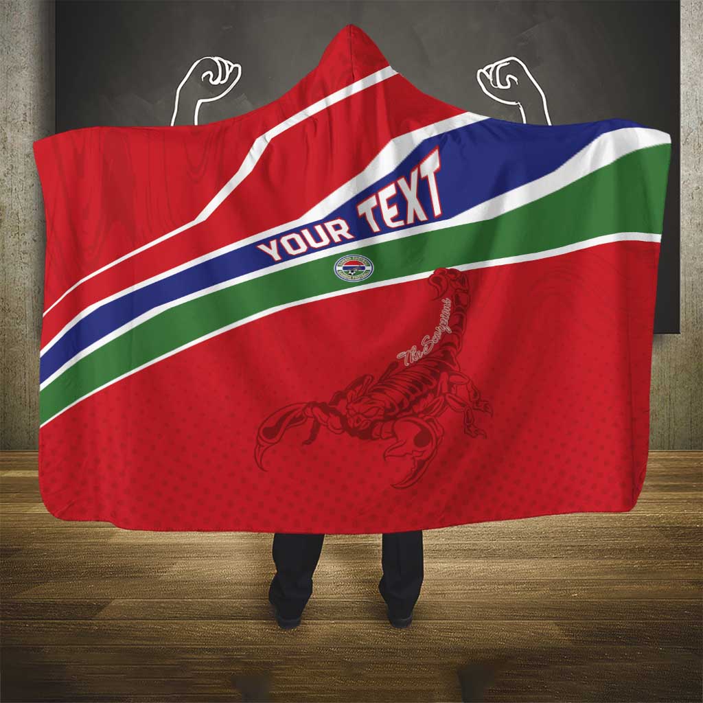 Custom Gambia Football Hooded Blanket Scorpions Never Die