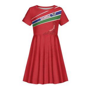 Custom Gambia Football Kid Short Sleeve Dress Scorpions Never Die