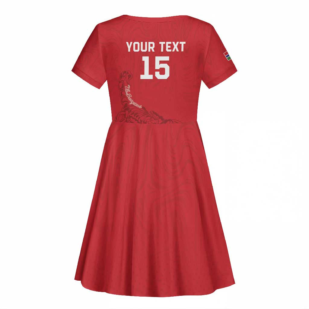 Custom Gambia Football Kid Short Sleeve Dress Scorpions Never Die