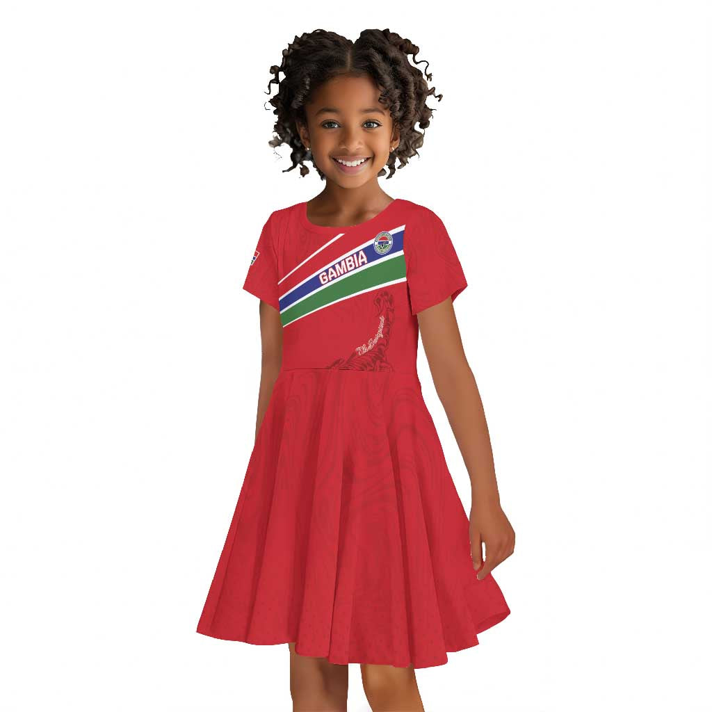 Custom Gambia Football Kid Short Sleeve Dress Scorpions Never Die