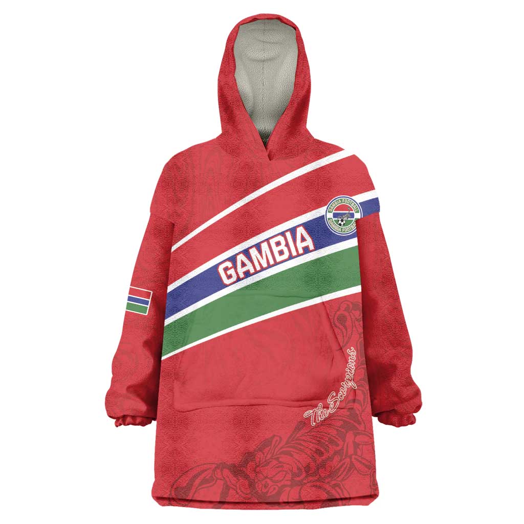 Custom Gambia Football Kid Wearable Blanket Hoodie Scorpions Never Die