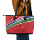 Custom Gambia Football Leather Tote Bag Scorpions Never Die
