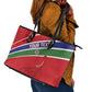 Custom Gambia Football Leather Tote Bag Scorpions Never Die