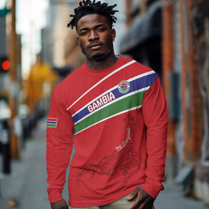 Custom Gambia Football Long Sleeve Shirt Scorpions Never Die