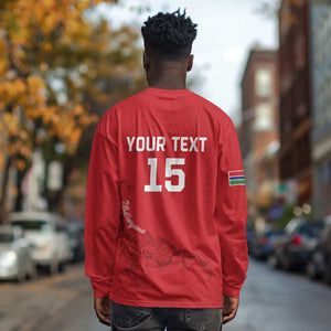 Custom Gambia Football Long Sleeve Shirt Scorpions Never Die
