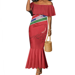 Custom Gambia Football Mermaid Dress Scorpions Never Die