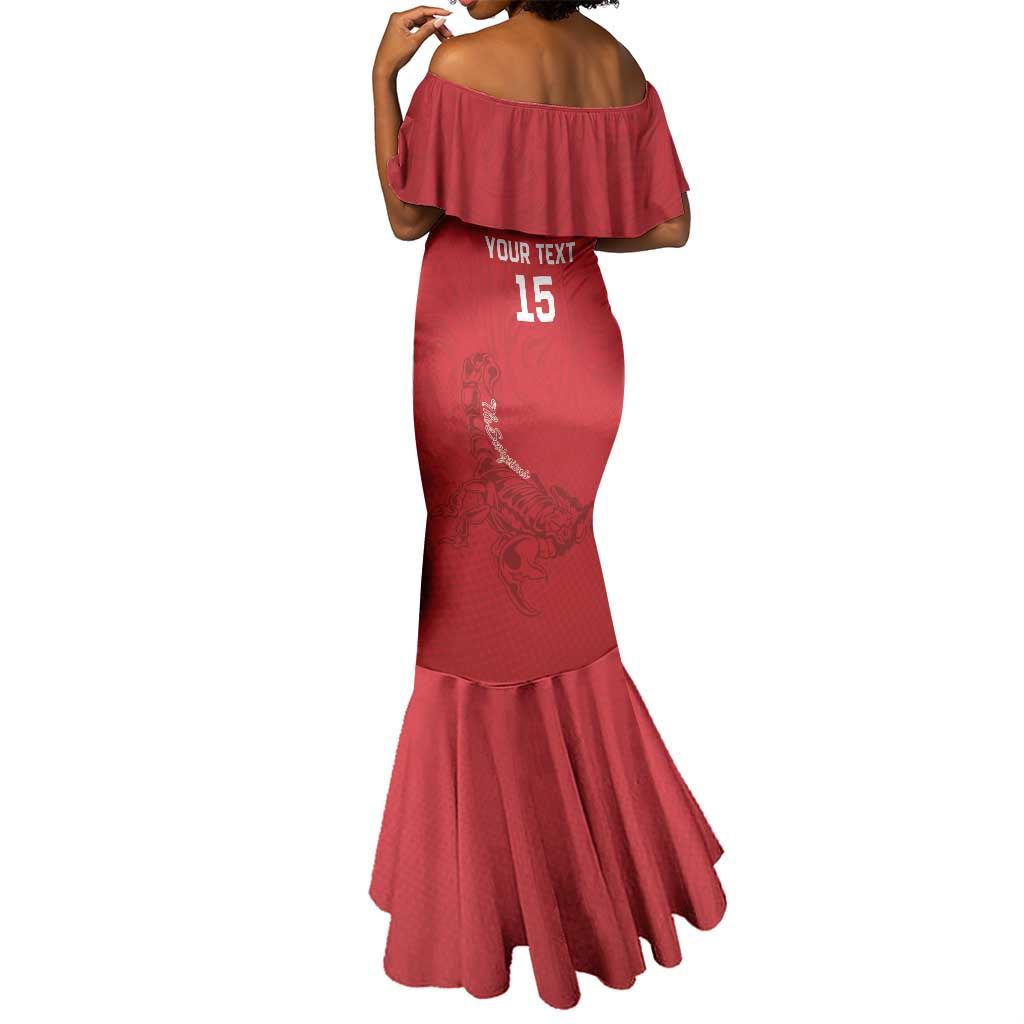 Custom Gambia Football Mermaid Dress Scorpions Never Die