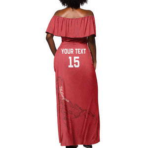 Custom Gambia Football Off Shoulder Maxi Dress Scorpions Never Die