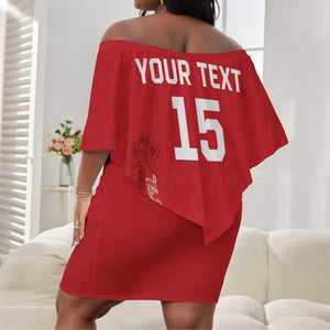 Custom Gambia Football Off Shoulder Short Dress Scorpions Never Die