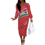Custom Gambia Football Off The Shoulder Long Sleeve Dress Scorpions Never Die