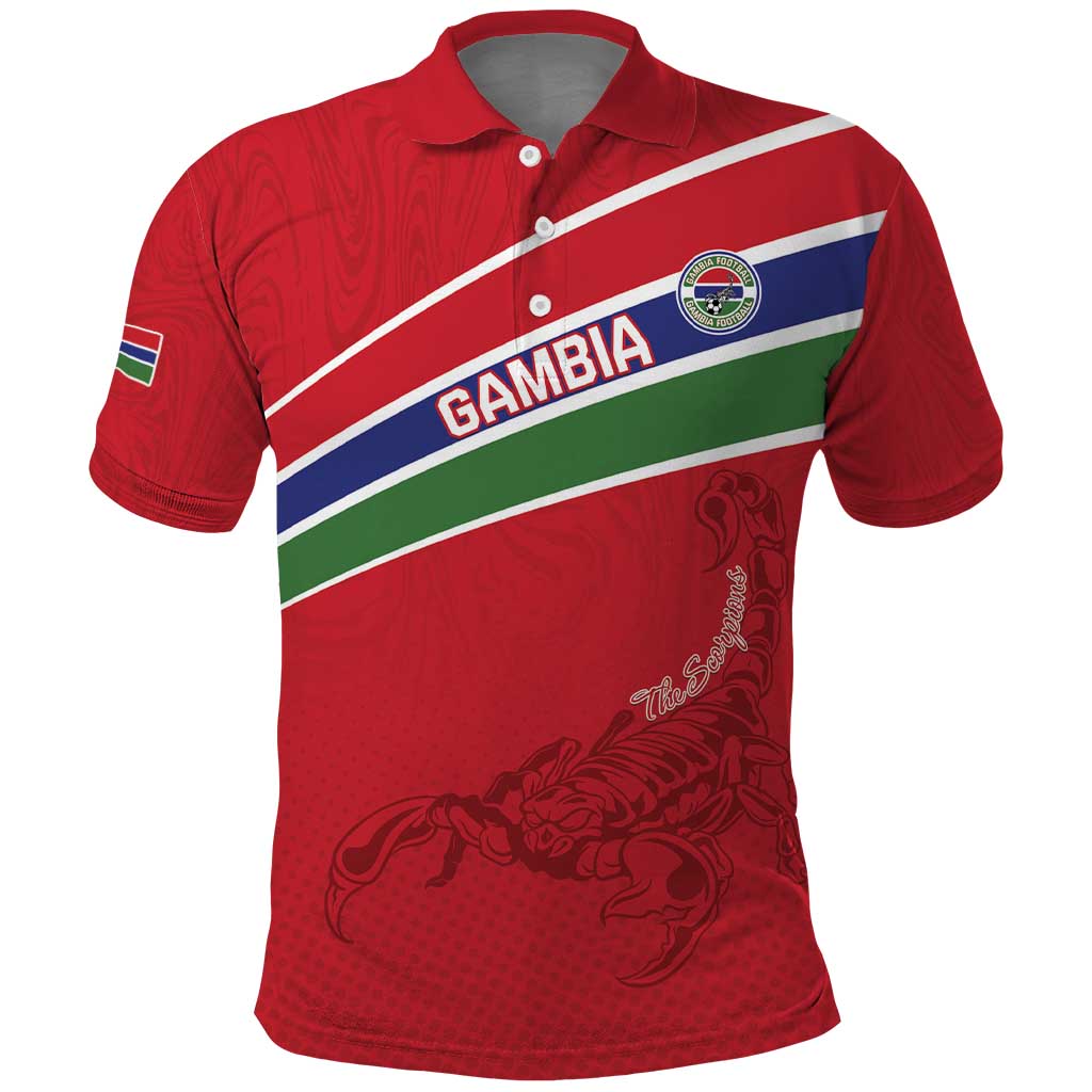 Custom Gambia Football Polo Shirt Scorpions Never Die