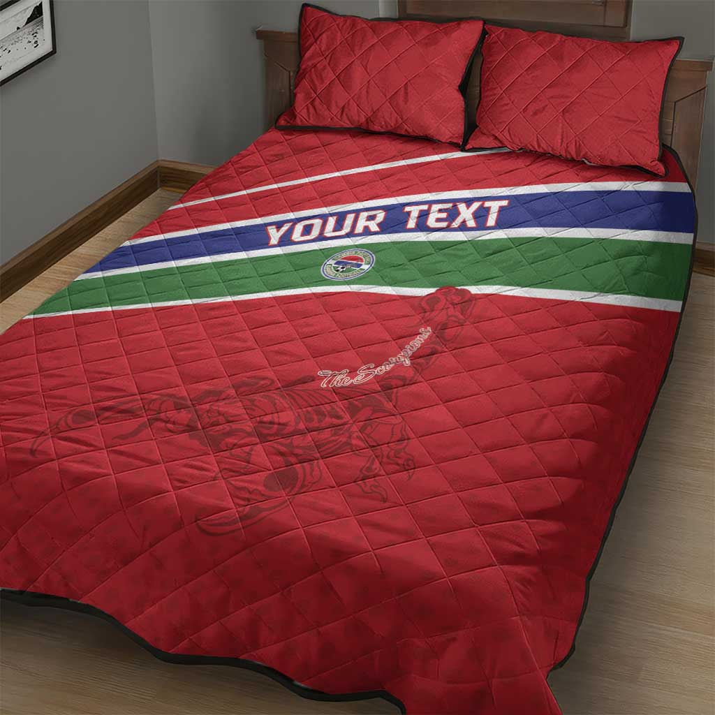 Custom Gambia Football Quilt Bed Set Scorpions Never Die