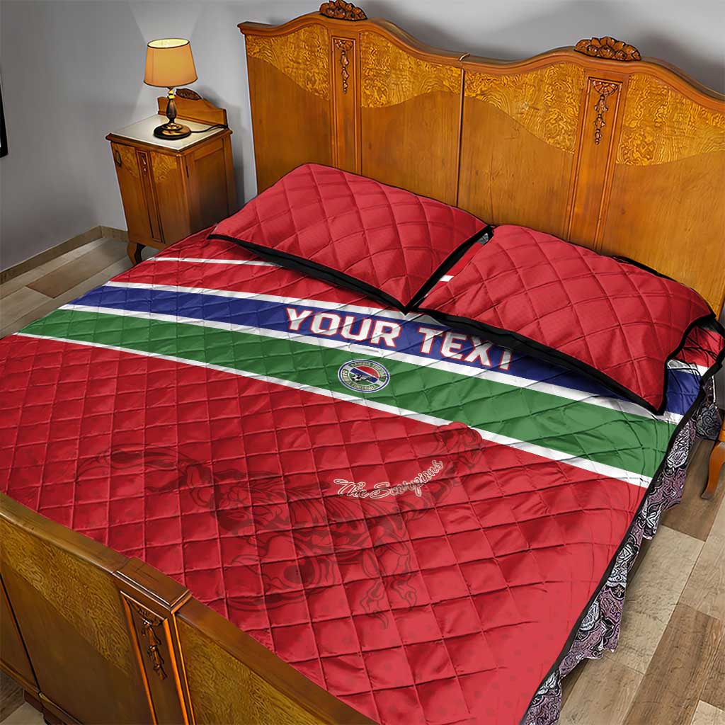 Custom Gambia Football Quilt Bed Set Scorpions Never Die