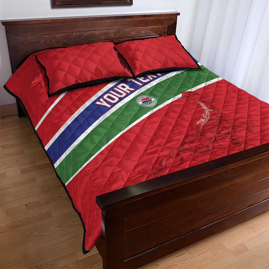 Custom Gambia Football Quilt Bed Set Scorpions Never Die
