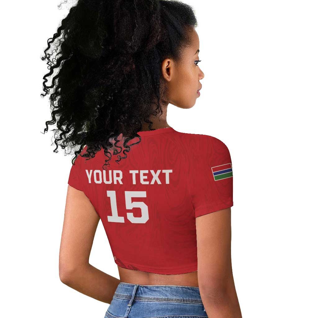 Custom Gambia Football Raglan Cropped T shirt Scorpions Never Die