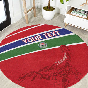Custom Gambia Football Round Carpet Scorpions Never Die