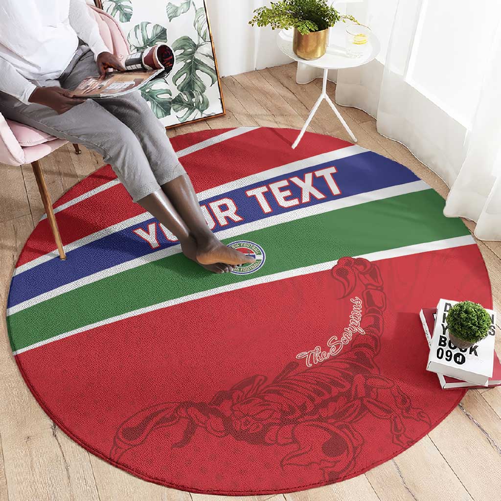 Custom Gambia Football Round Carpet Scorpions Never Die
