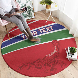 Custom Gambia Football Round Carpet Scorpions Never Die