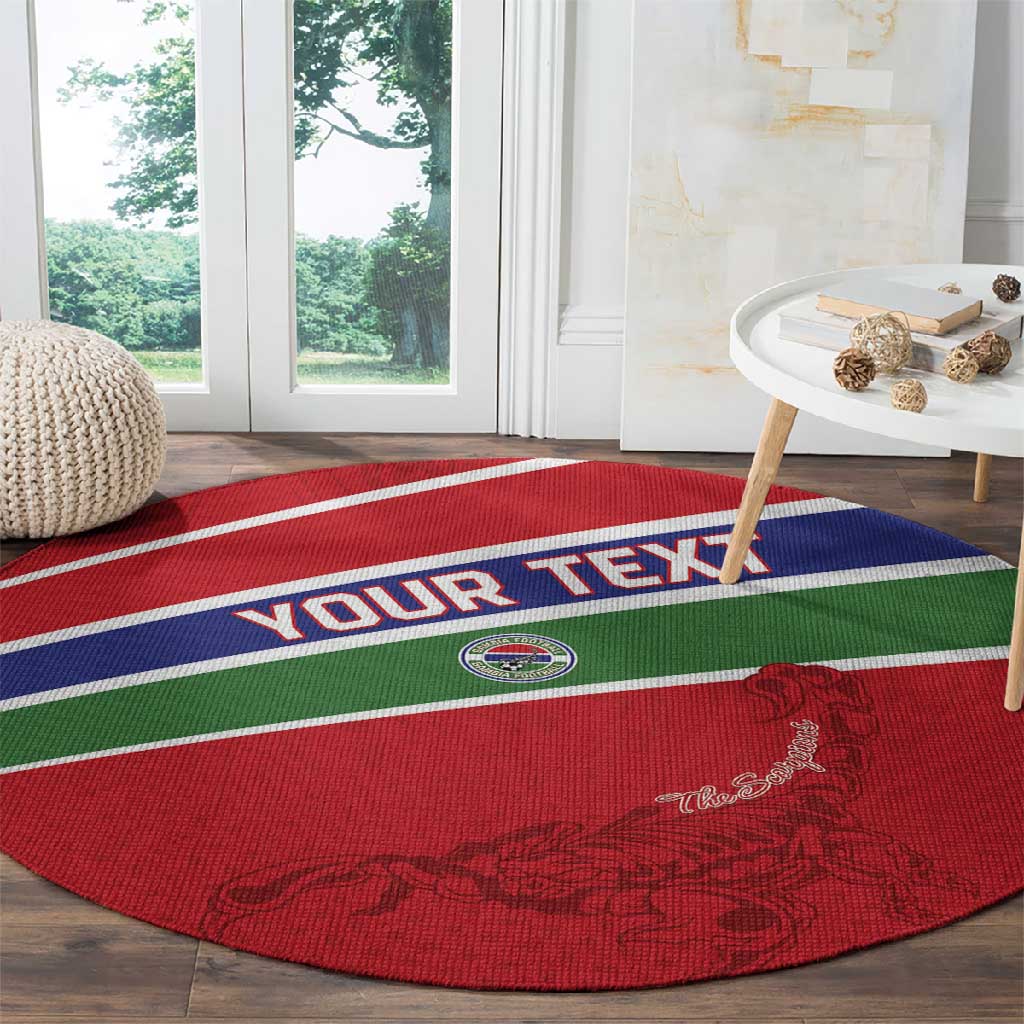 Custom Gambia Football Round Carpet Scorpions Never Die