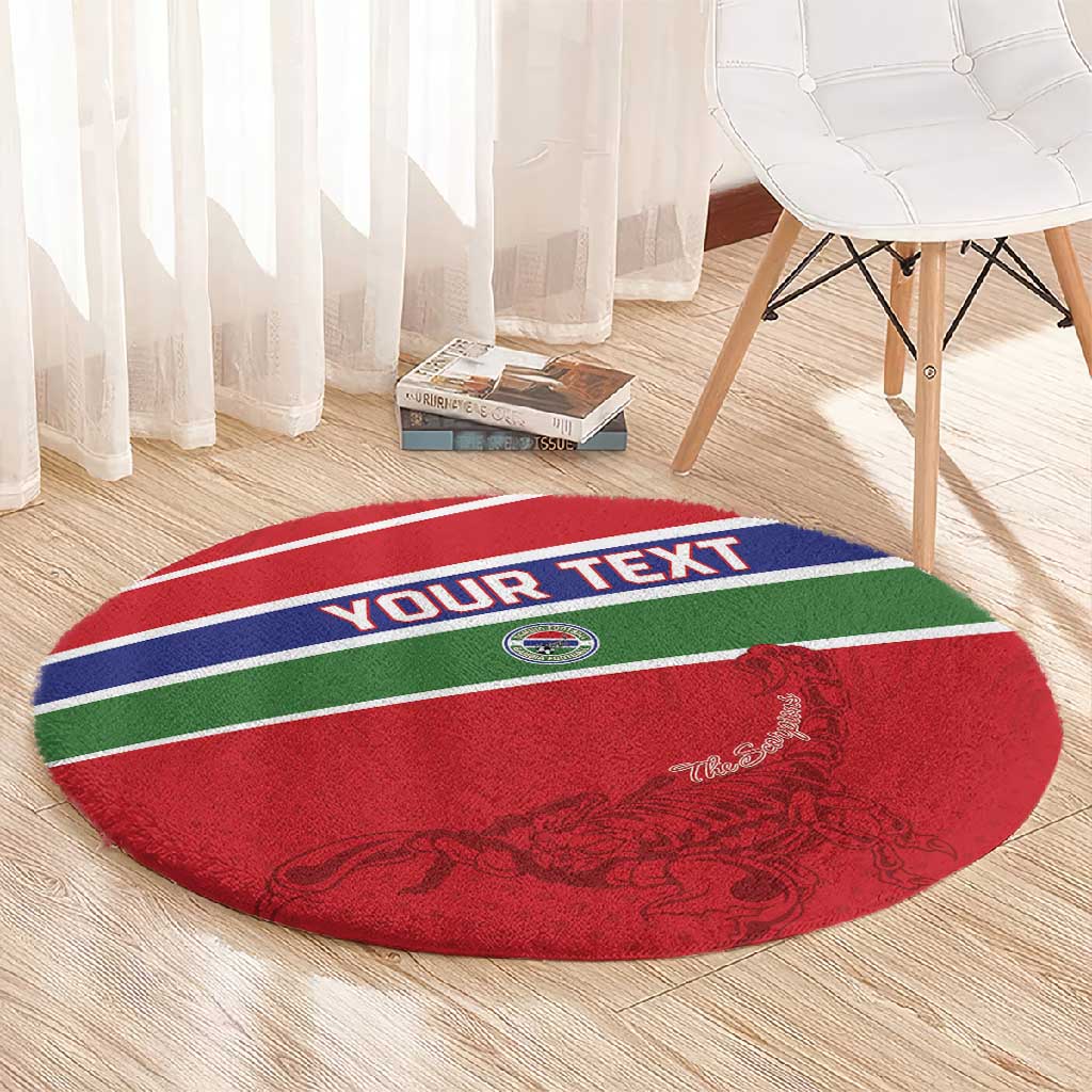 Custom Gambia Football Round Carpet Scorpions Never Die