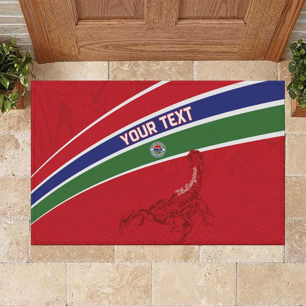 Custom Gambia Football Rubber Doormat Scorpions Never Die
