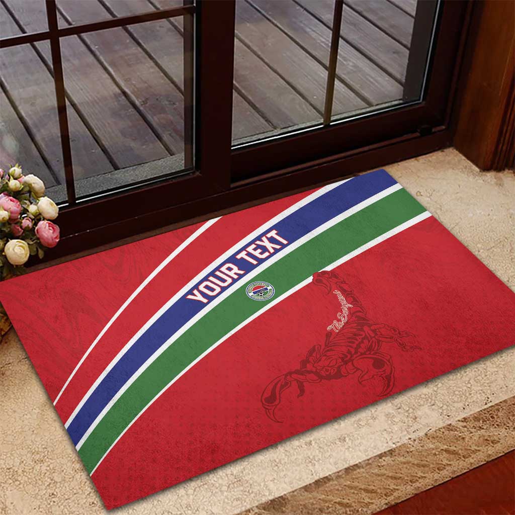 Custom Gambia Football Rubber Doormat Scorpions Never Die