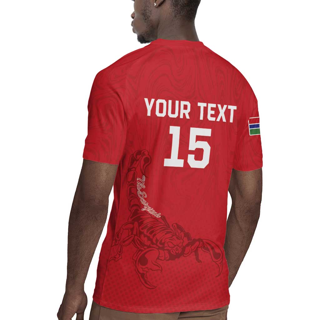 Custom Gambia Football Rugby Jersey Scorpions Never Die
