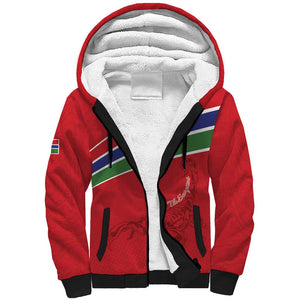 Custom Gambia Football Sherpa Hoodie Scorpions Never Die