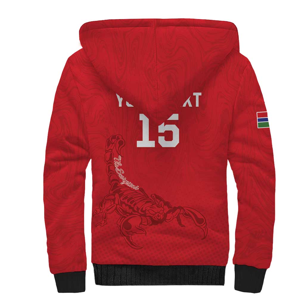 Custom Gambia Football Sherpa Hoodie Scorpions Never Die