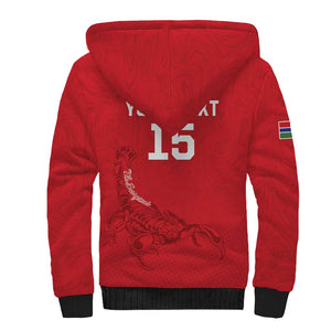 Custom Gambia Football Sherpa Hoodie Scorpions Never Die