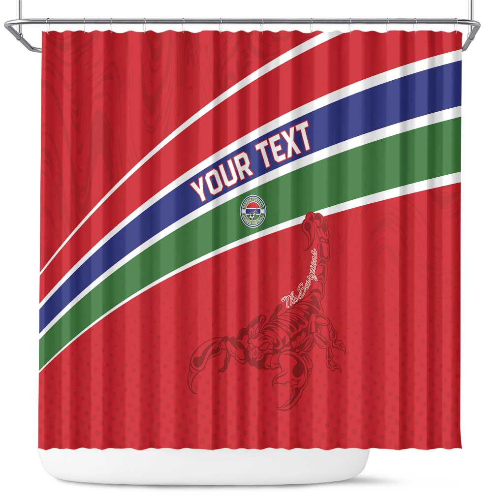 Custom Gambia Football Shower Curtain Scorpions Never Die